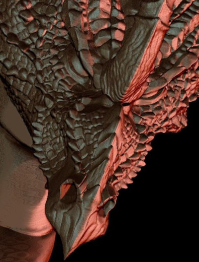 3D model of a dragon head