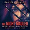 Book cover art for Daniel Kuhnley's supernatural serial killer novel The Night Mauler - features an image of a woman with red hair with claw marks through her face
